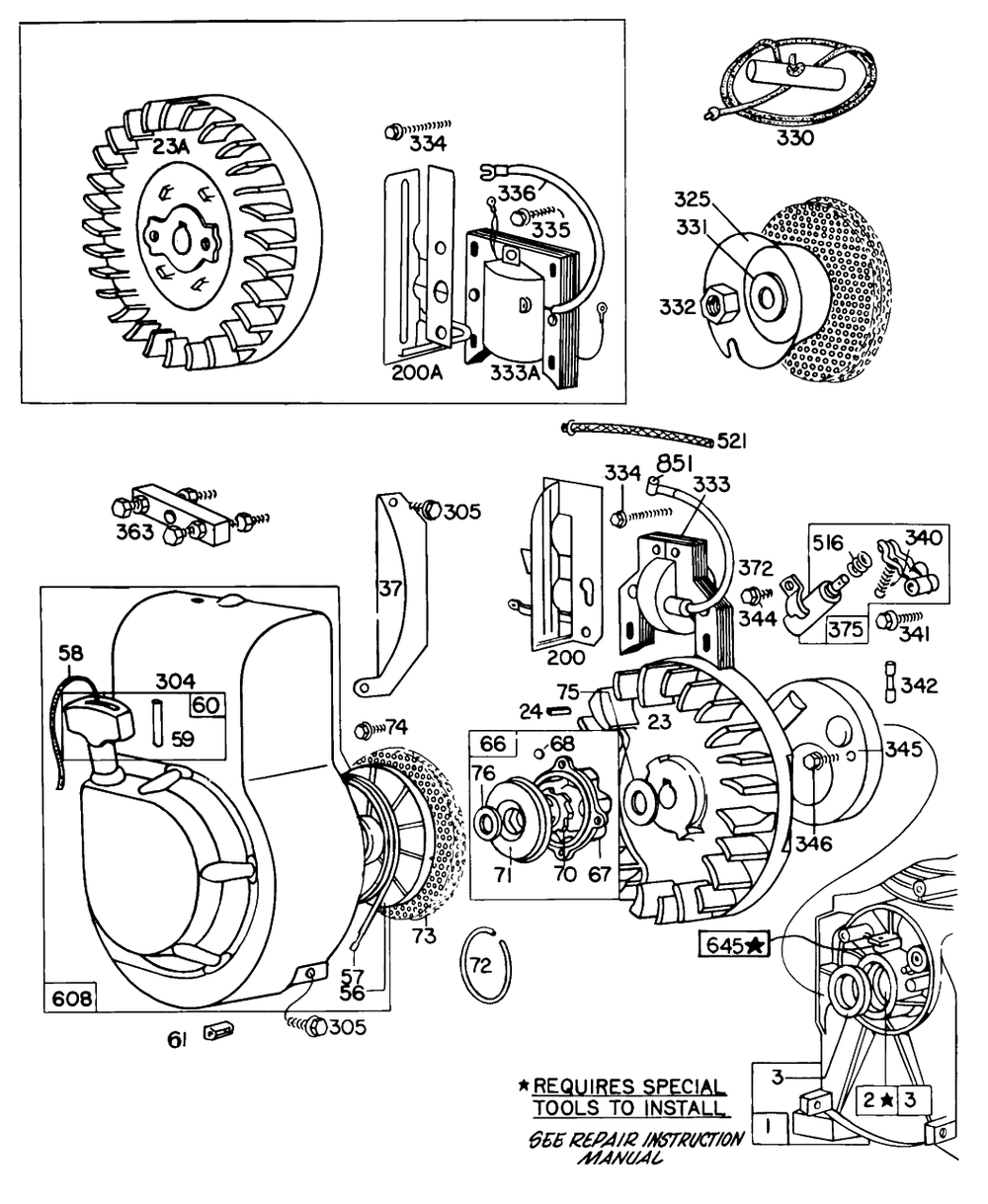 Blower Hsg,flywheels,rewind Diagram and Parts List for 80102-0189-XX  Briggs and Stratton Engine